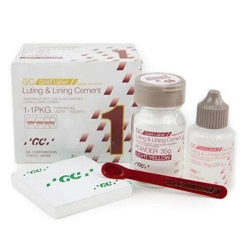 GC Fuji 1 Gold Label Glass Ionomer Luting & Lining Cement BIG Pack With Mixing Pad