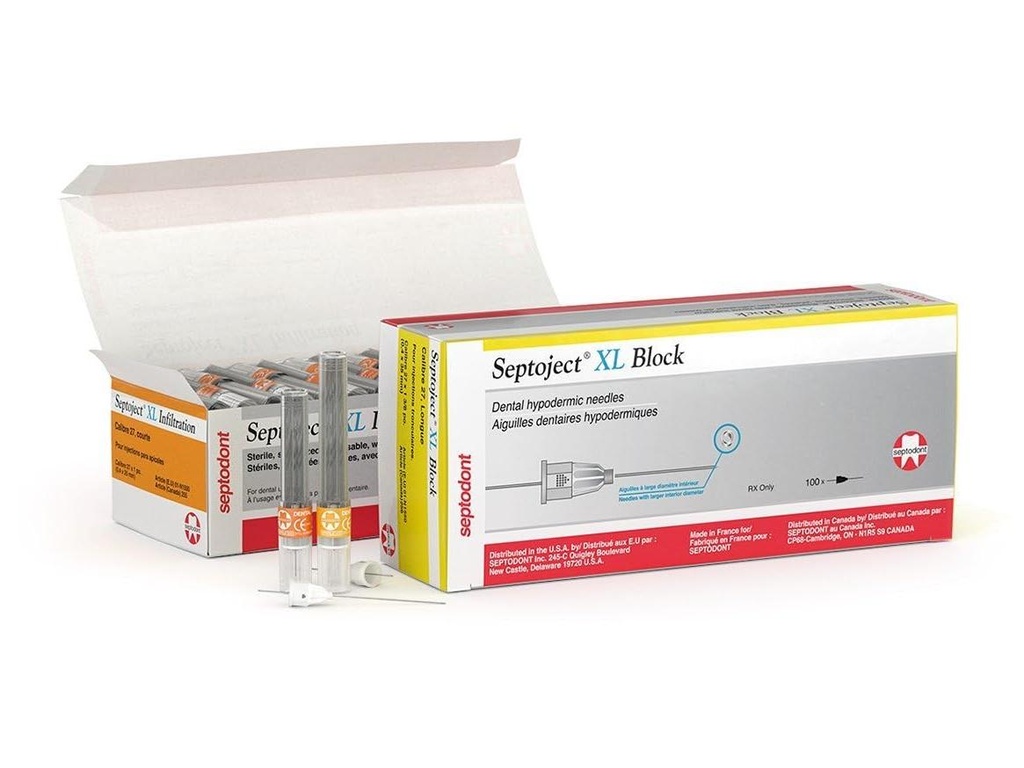 [IV2504762] Septodont Septoject Needles For Dental Cartridge Syringe 25mm (27G)