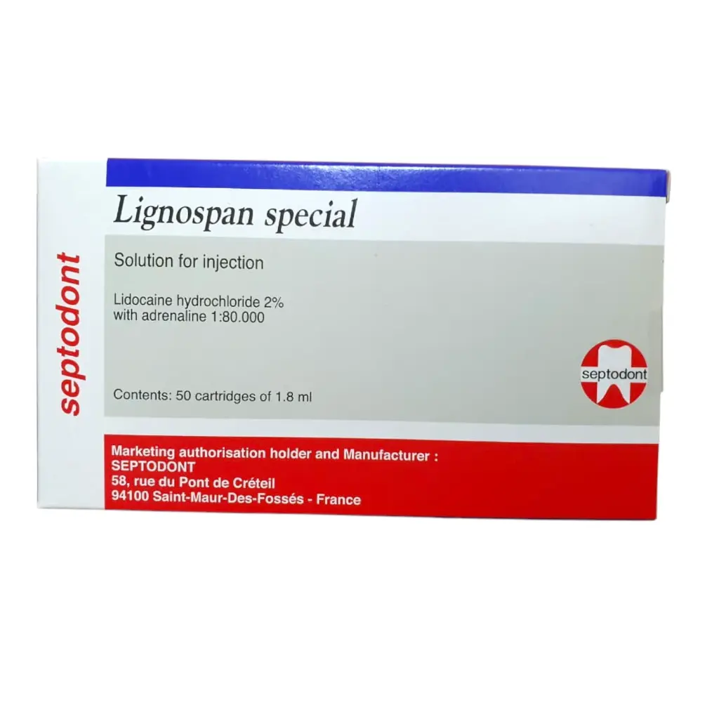 Septodont Lignospan Special LA 2% Lidocaine 1.8ml Glass Vial 50's Cartridges