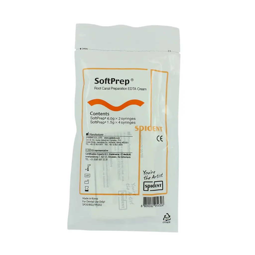 Spident SoftPrep 17% EDTA Root Canal Preparation Cream 6g x 2 Syringe