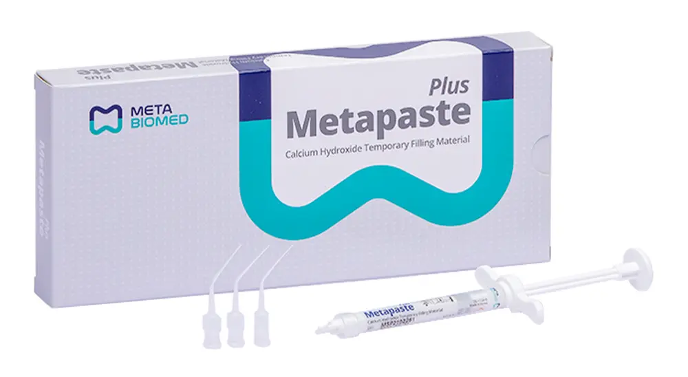Meta Biomed Metapaste Plus Calcium Hydroxide Temporary Filling Material 1's Syringe 2g + 20 Tips