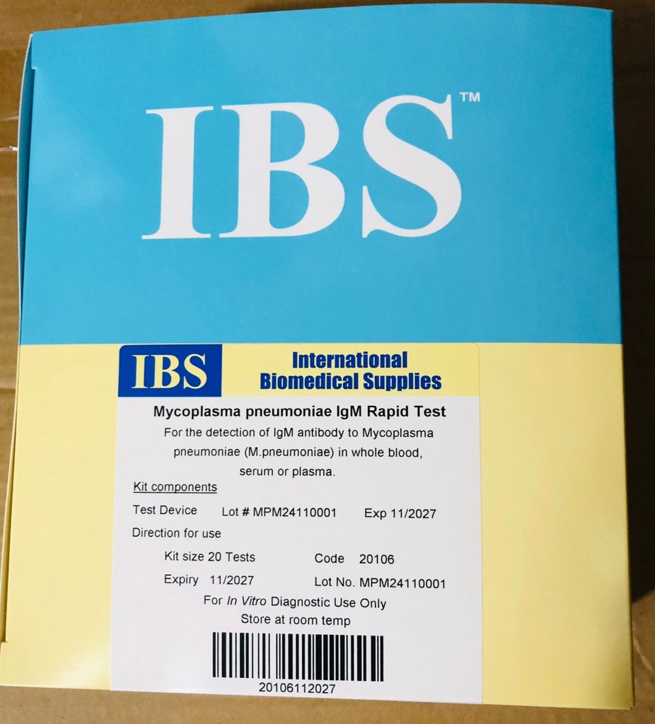 IBS Mycoplasma Antibody IgM Test Cassette 20T/ Kit (W/S/P)