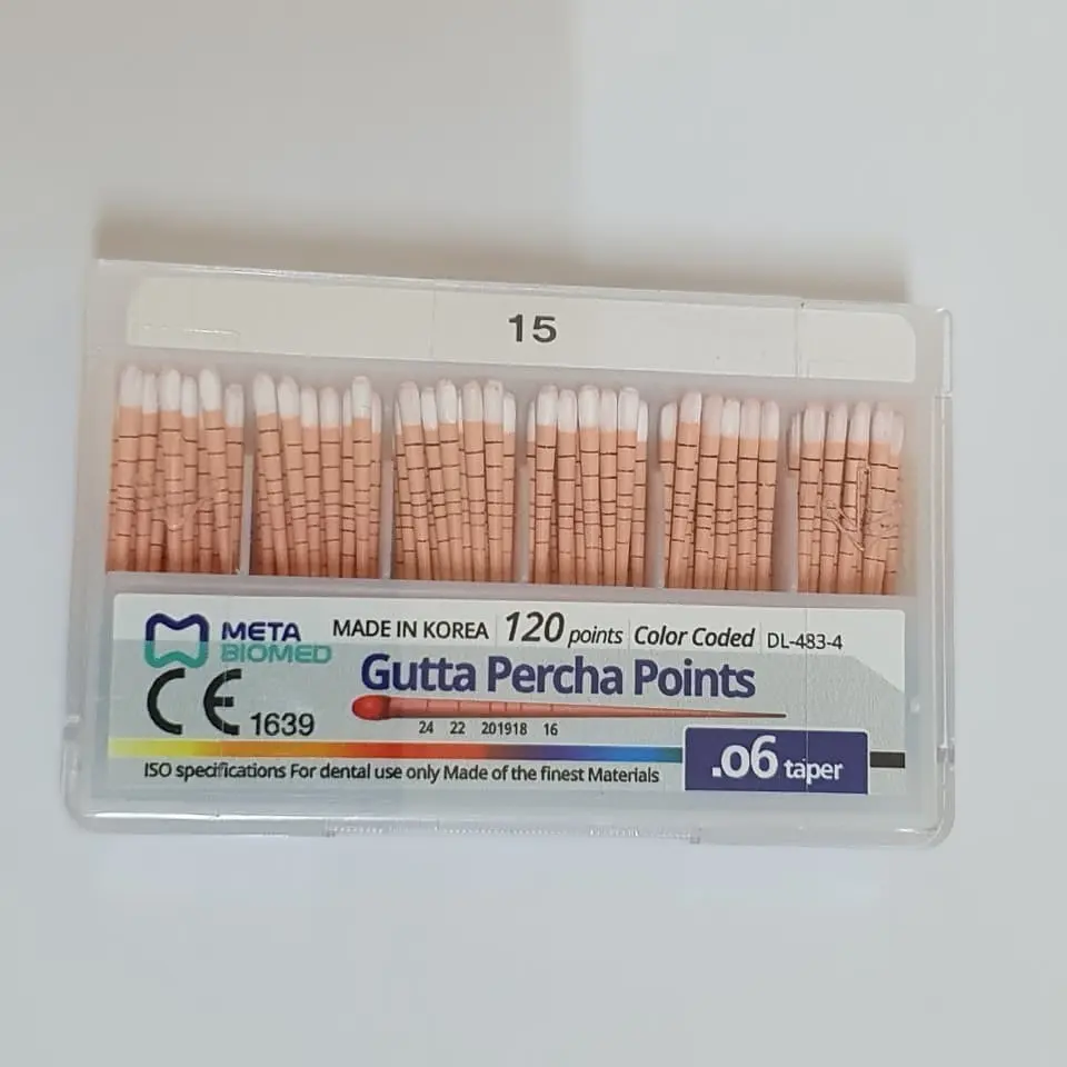 [IV2505024] Meta Biomed Gutta Percha 6% (.06 Taper) 120's Pack (#15)