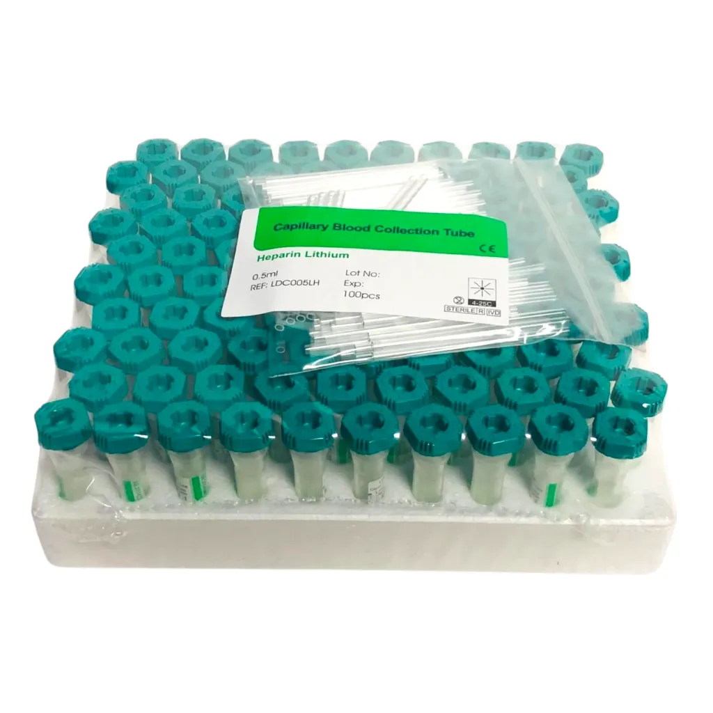 [IV2505480] Capillary Blood Collection PET Tubes Lithium Heparin 0.5ml 100's Pack