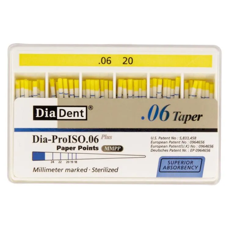 [IV2505531] Diadent Paper Points 6% (.06 Taper) 100's Pack (#20)