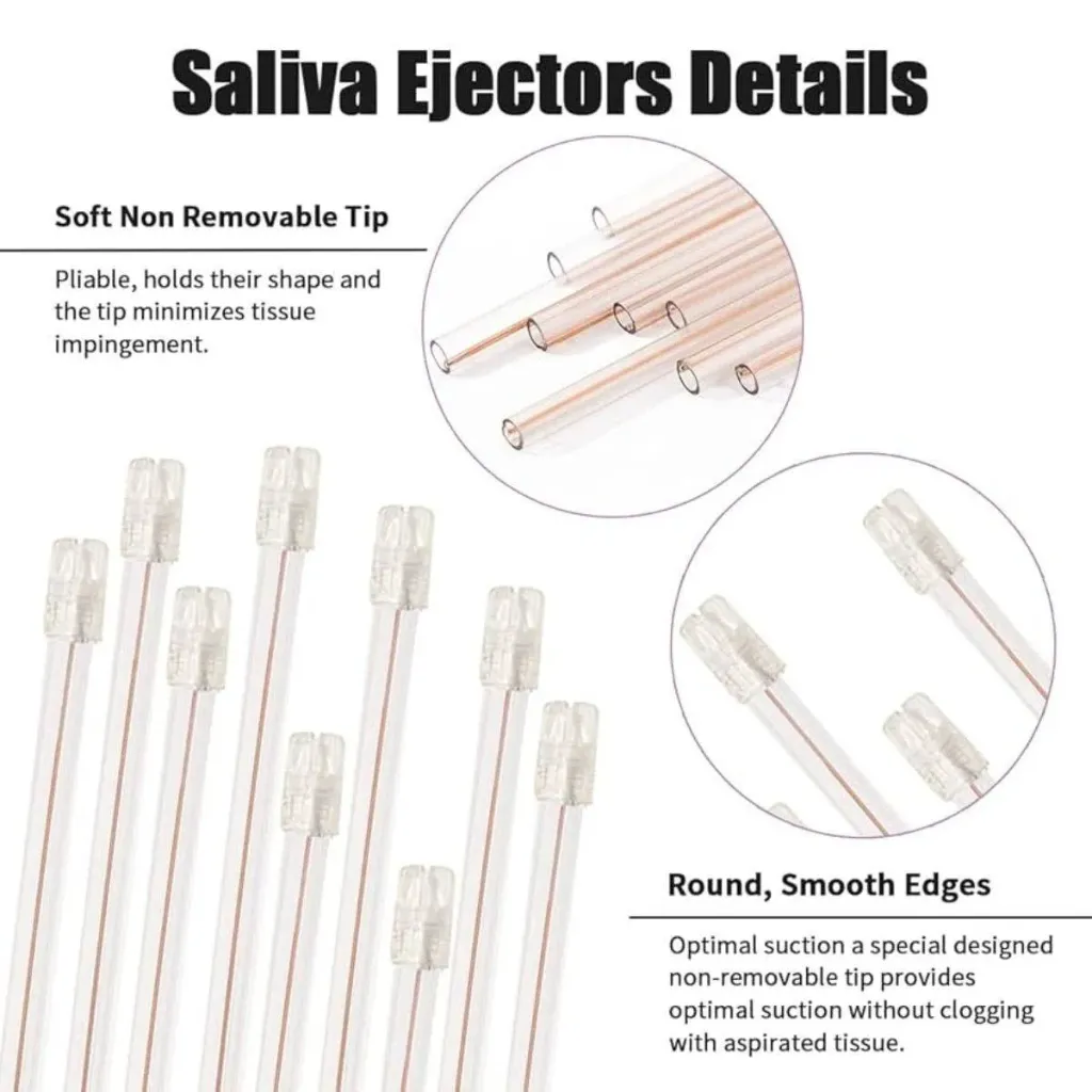 Dispomate Saliva Ejector Non-Removable Soft Tips 100s Pack