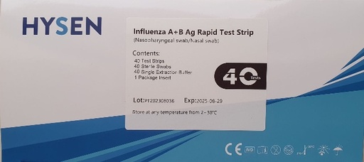 [IV2400184] Hysen Influenza A+B Ag Rapid Test Strips 40T/ Kit